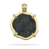 Atocha Coin Gold 4 Prong Bezel Shield